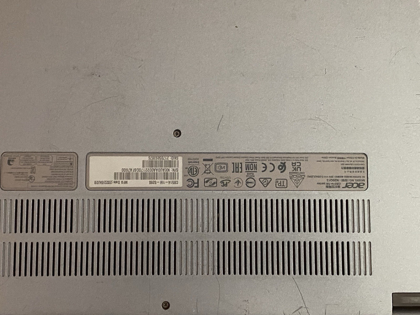 For Parts Or Repairs Acer Chromebook CB514-1W Series 1 Model N20Q13
