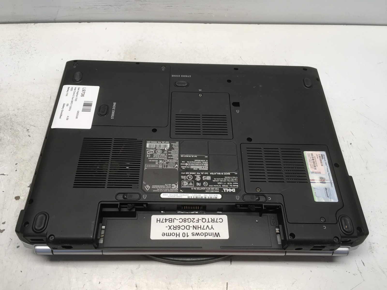 Dell Inspiron 1720 Intel Core 2 Duo 06FD 1.5GHz 4 GB NO HDD No Batt