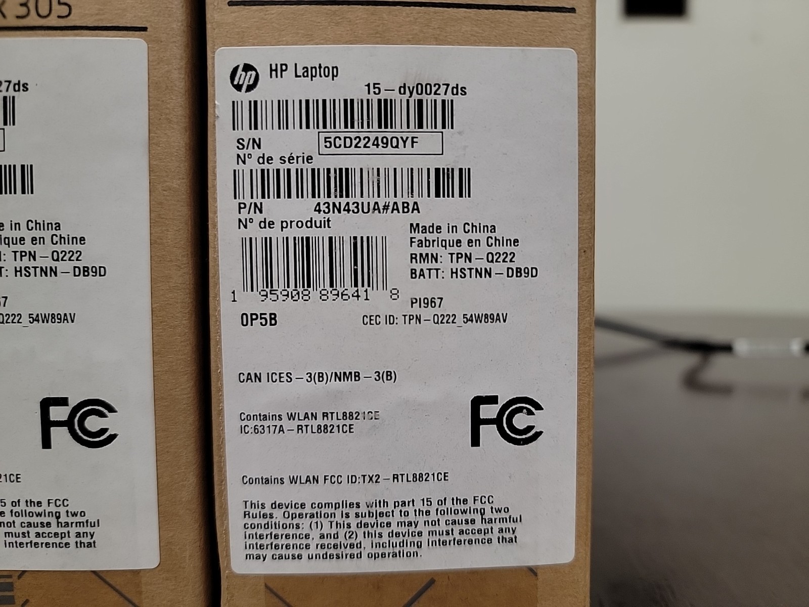 Lot Of 5 HP Laptops 15-dy0027ds N4120 4GB 128GB WiFi6 15.6″W W11H – SOLD AS IS
