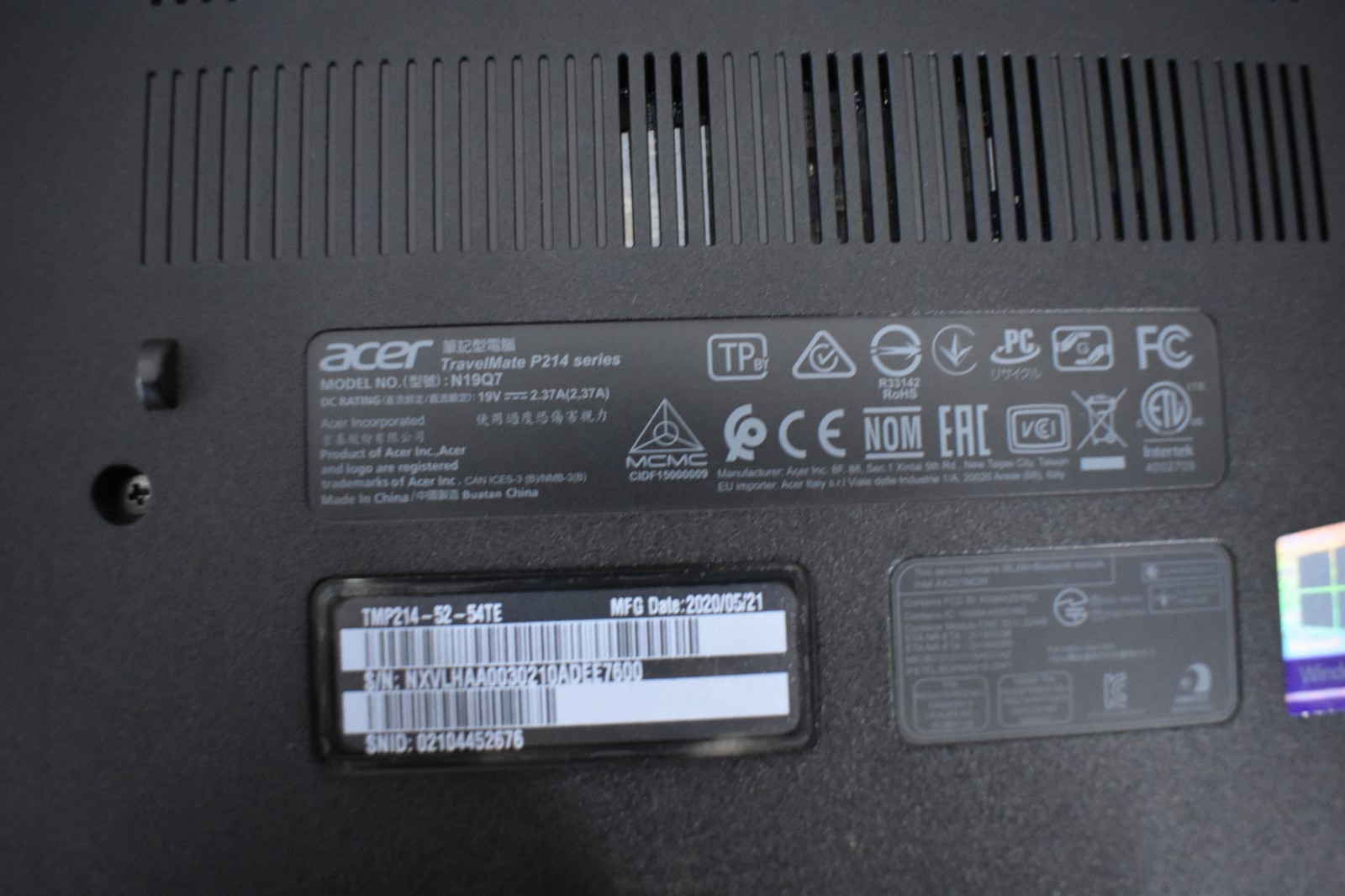 Acer TravelMate P214 Laptop – Intel i5-10210U 8GB RAM 256GB SSD