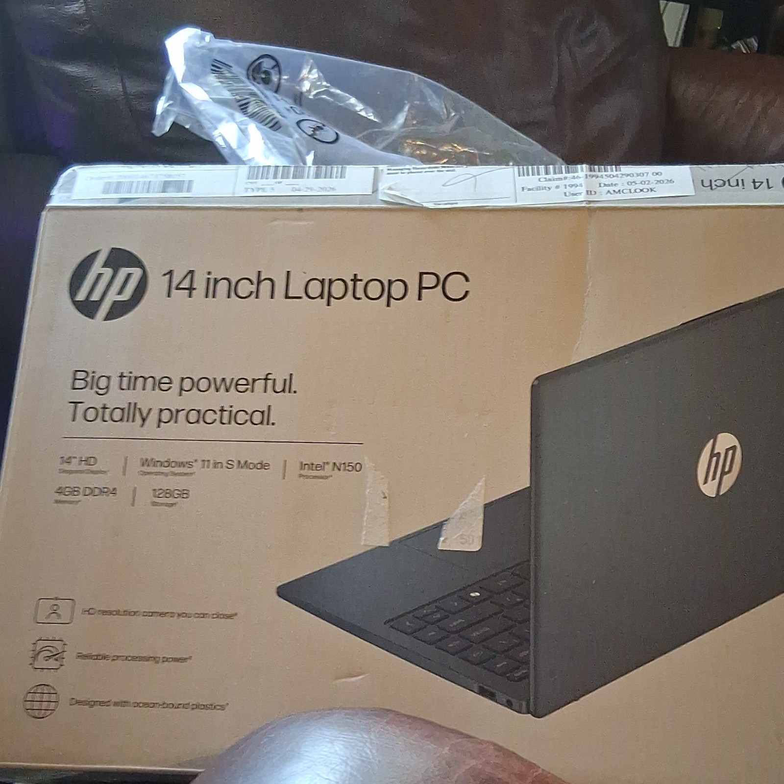 HP 14in Laptop PC Intel N150 4GB RAM 128GB SSD Windows 11 S Mode Blue