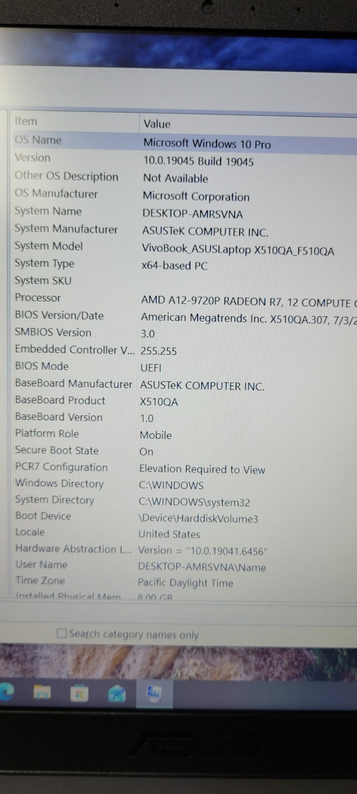 ASUS VivoBook F510QA 15.6in. 2.7 GHz AMD A12-9720P A12 8GB 256GB SSD Working