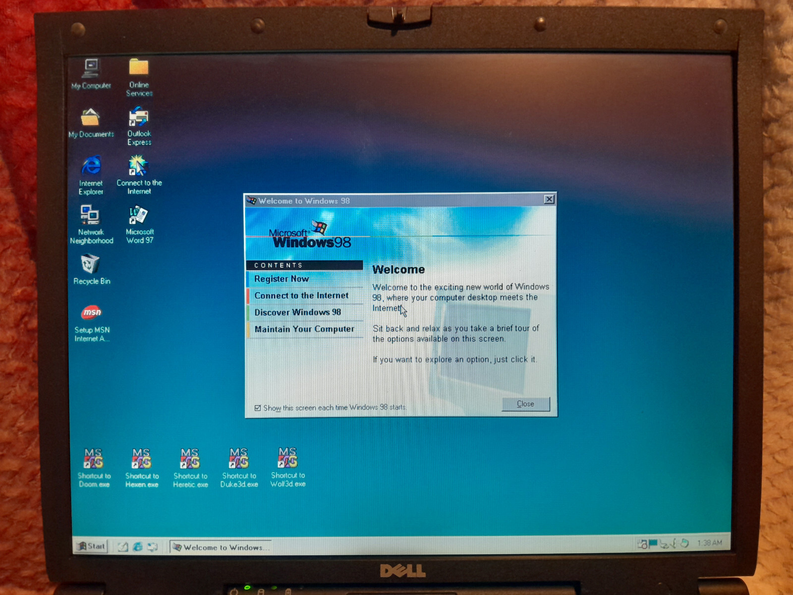Windows 98 TRUE DOS / XP GAMING DUAL BOOT Laptop Retro / Vintage Computer PC