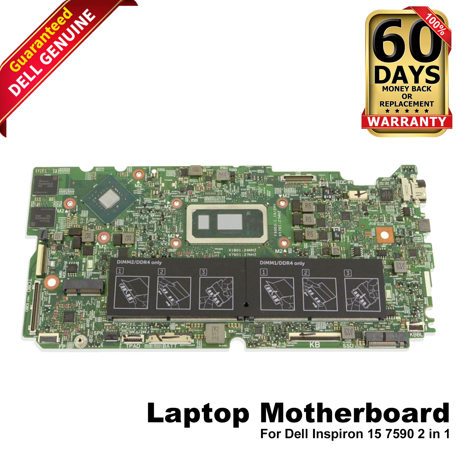 Dell XPS 15 7590 Motherboard Assembly i7-8565U with Discrete Graphics X8Y3N