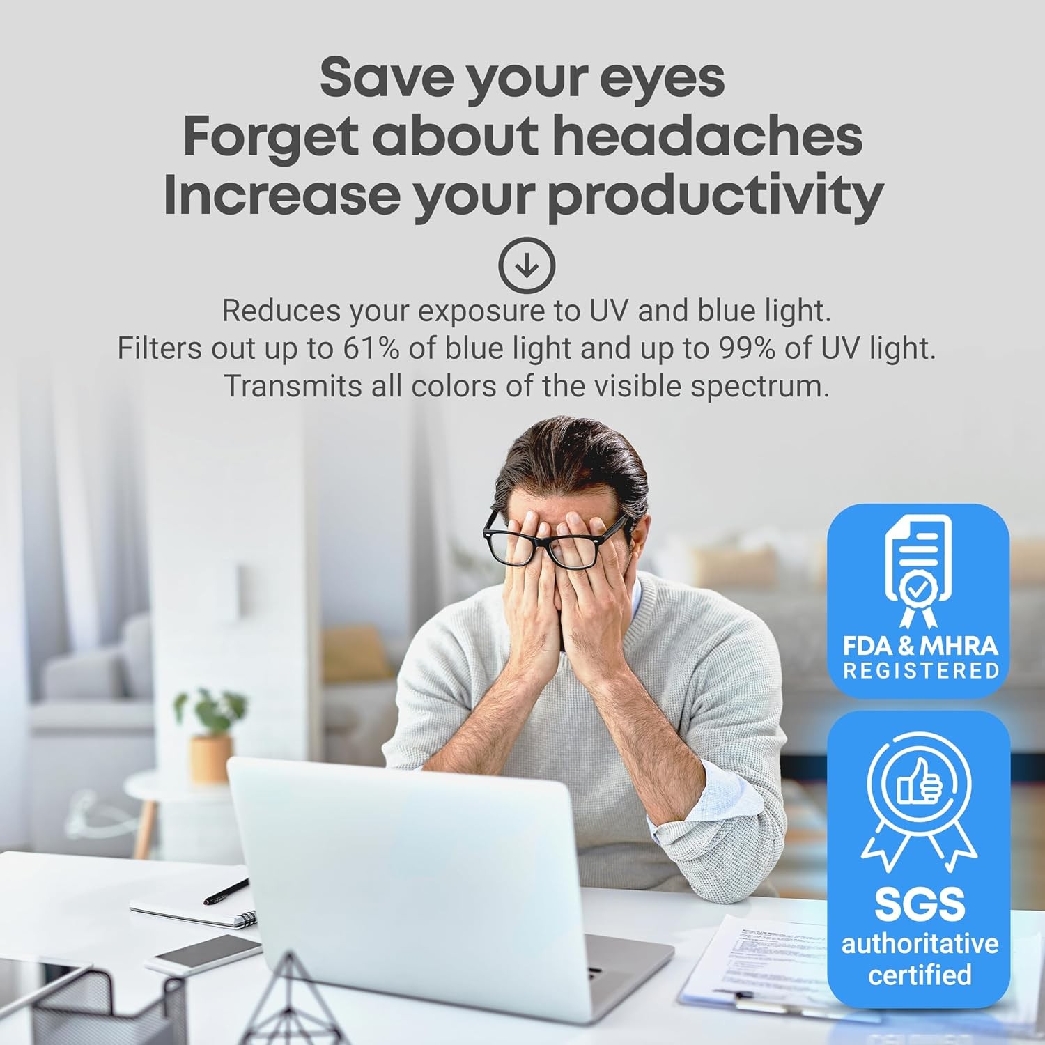 Blue Light Screen Protector for 14 Inch Computer Monitor and Laptop – Anti-UV Fi