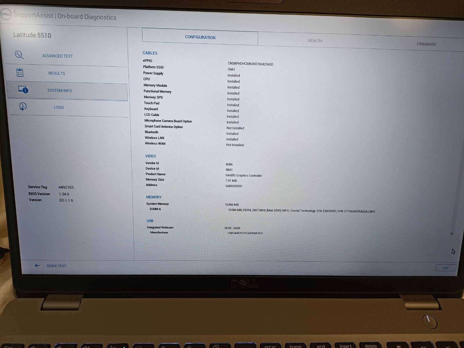Dell Latitude 5510 15.6″ i5-10310U 16GB RAM WIN 11 Pro NO A/C NO SSD
