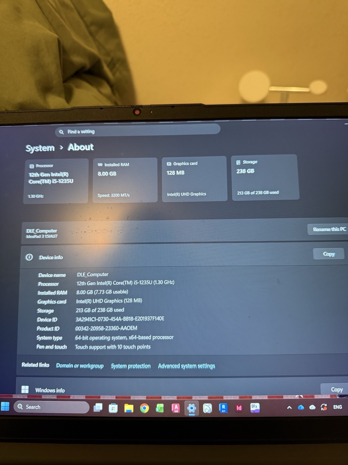 Lenovo IdeaPad 3i 15.6” (256GB SSD Intel Core i3-1115G4 3GHz 8GB RAM) Touch…
