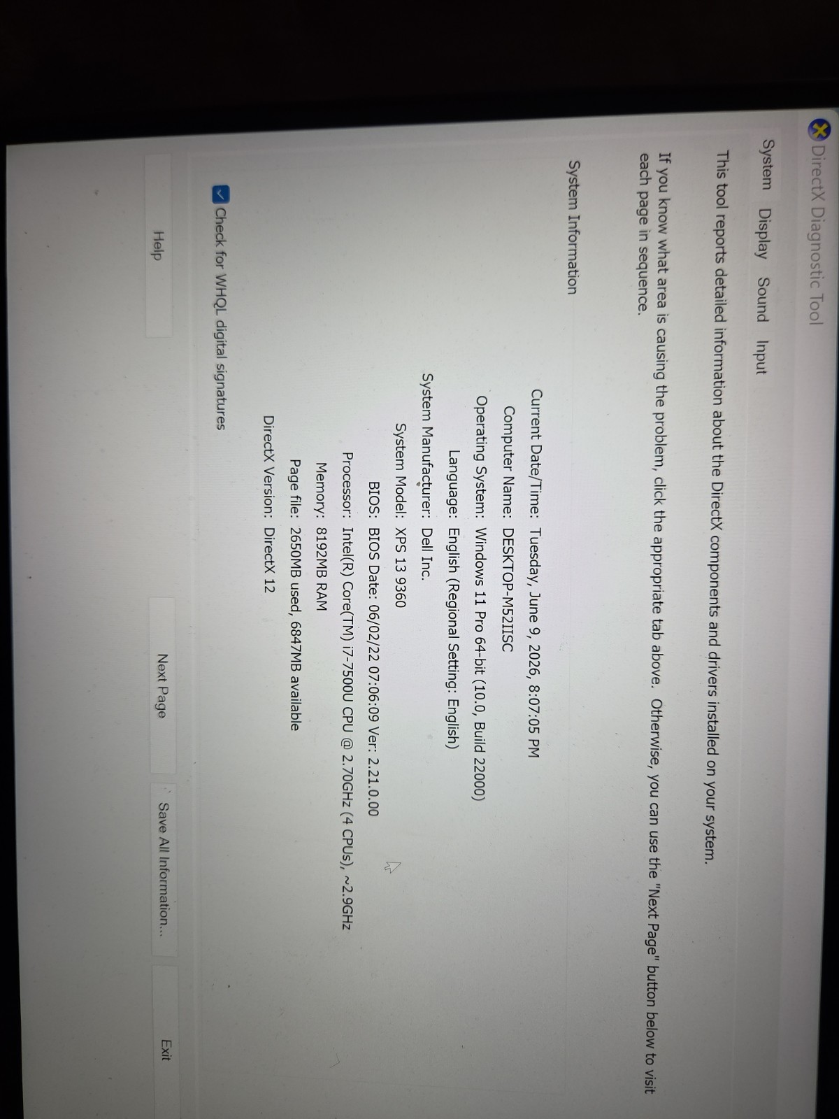 Dell XPS 13 9360 Laptop i7 7th Gen 256GB SSD 8GB