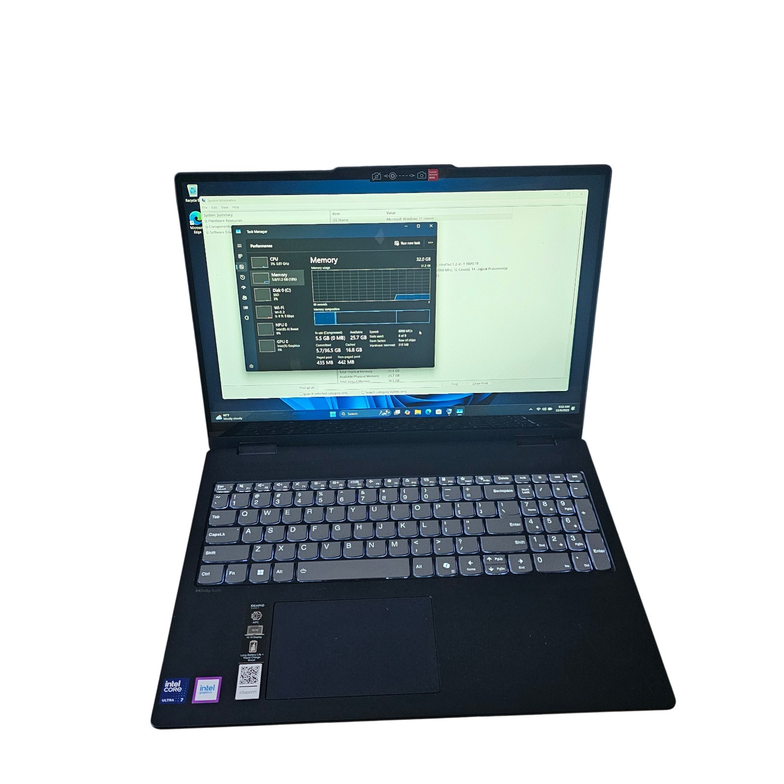 Lenovo IdeaPad 5i 16″ 2-in-1 Touch Ultra 7 255U – 32GB 8000MTS – 1TB SSD W11