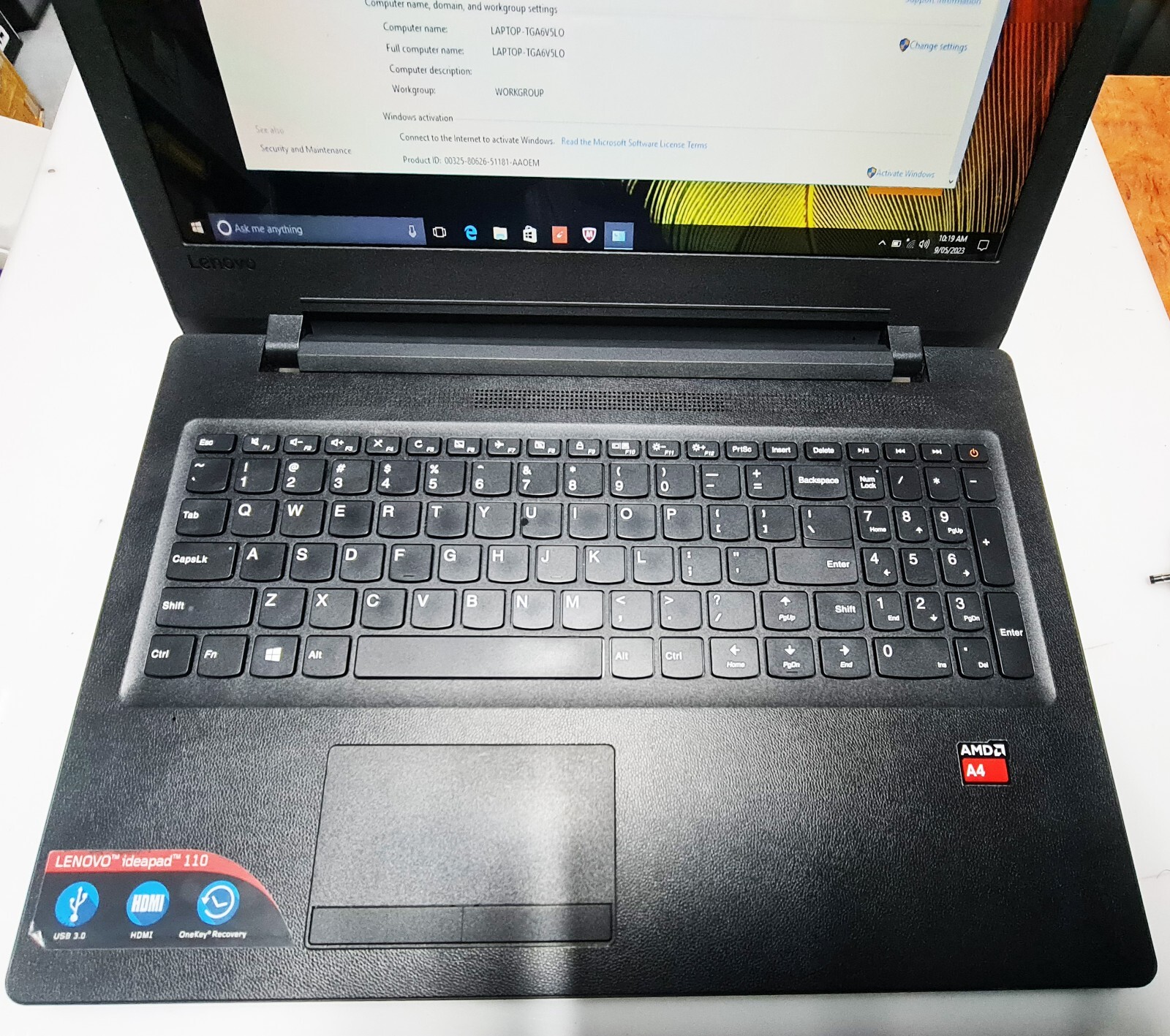 Lenovo Idealpad 110 Notebook, AMD A4-7210 1.8Ghz, 15.6, 4GB,500GB HD, Windows 10