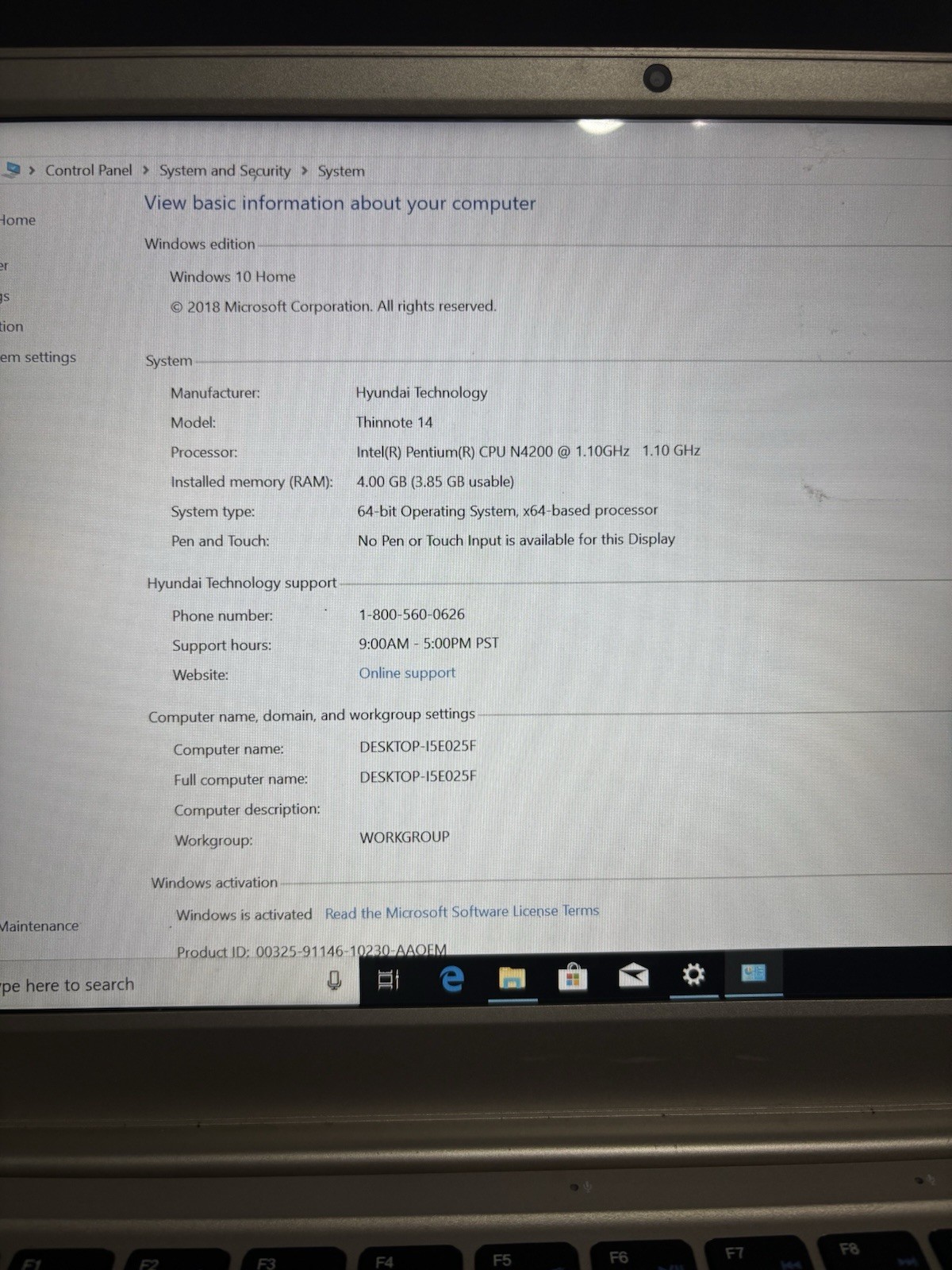 Hyundai – 14.1″ Thinnote Laptop Intel Pentium N4200 4GB Memory 64GB Rose Gold