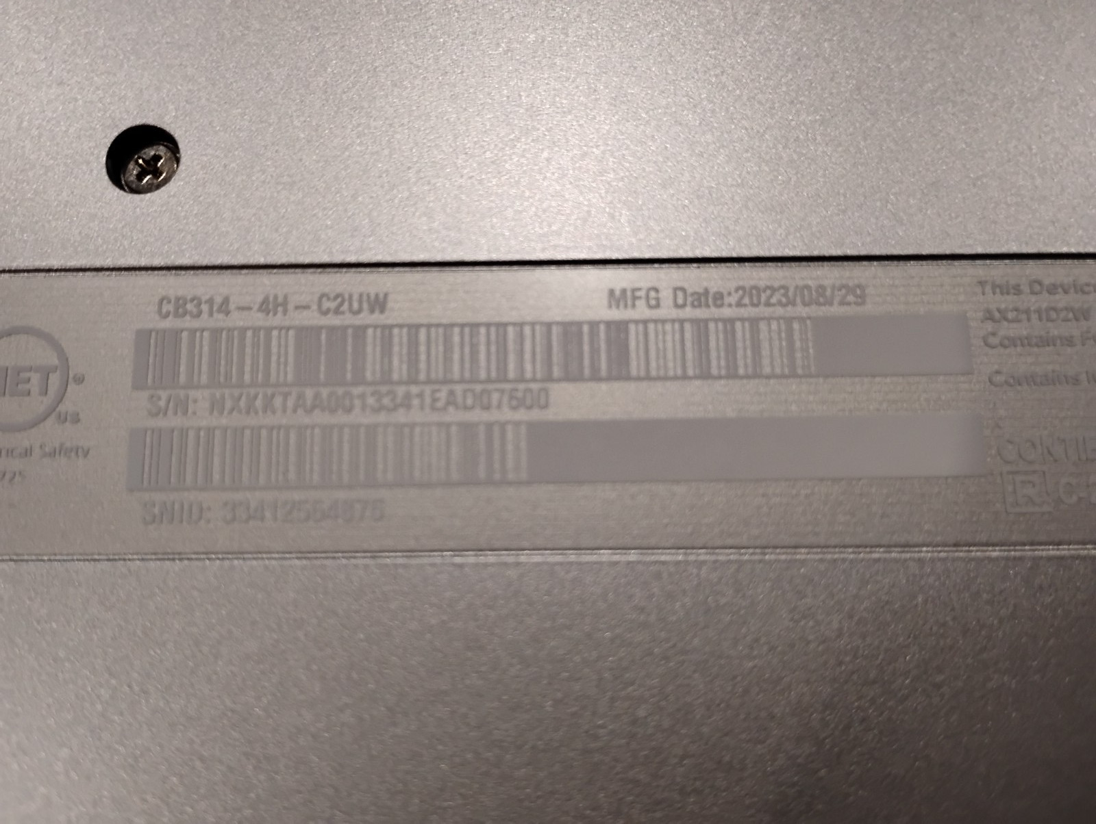 Acer Chromebook 314 Celeron 12th gen N100 4GB RAM 64GB CB314-4H-C2UW (non-touch)