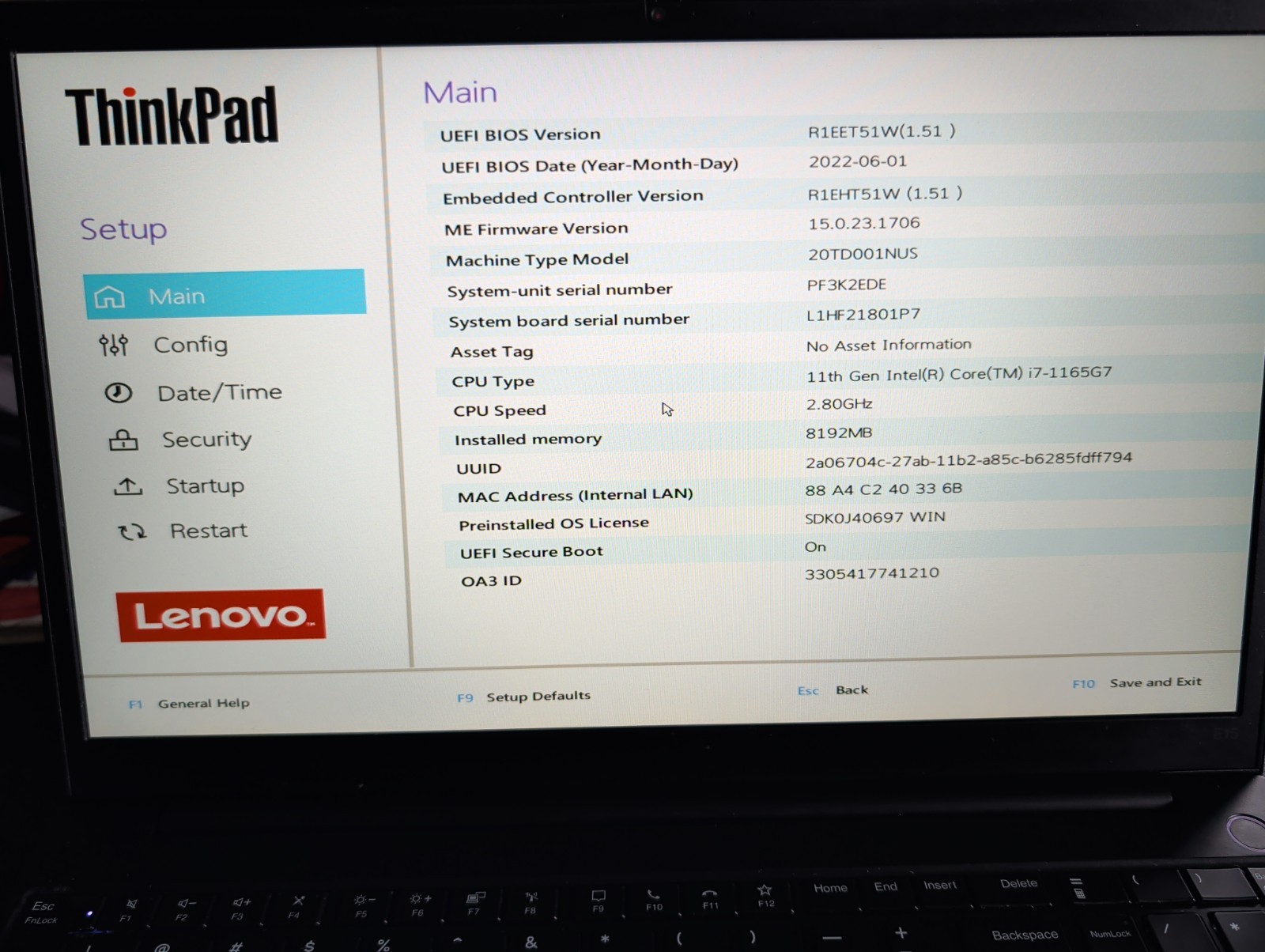 Lenovo ThinkPad E15 Gen 2, i7-1165G7, 8GB RAM, NO HDD/OS, AC, Good Battery