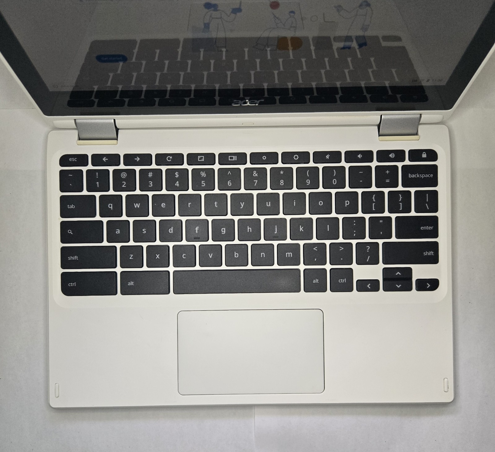 Acer Chromebook N15Q8 11.6″ Touchscreen 2-in-1 Laptop, White, w/ Charger
