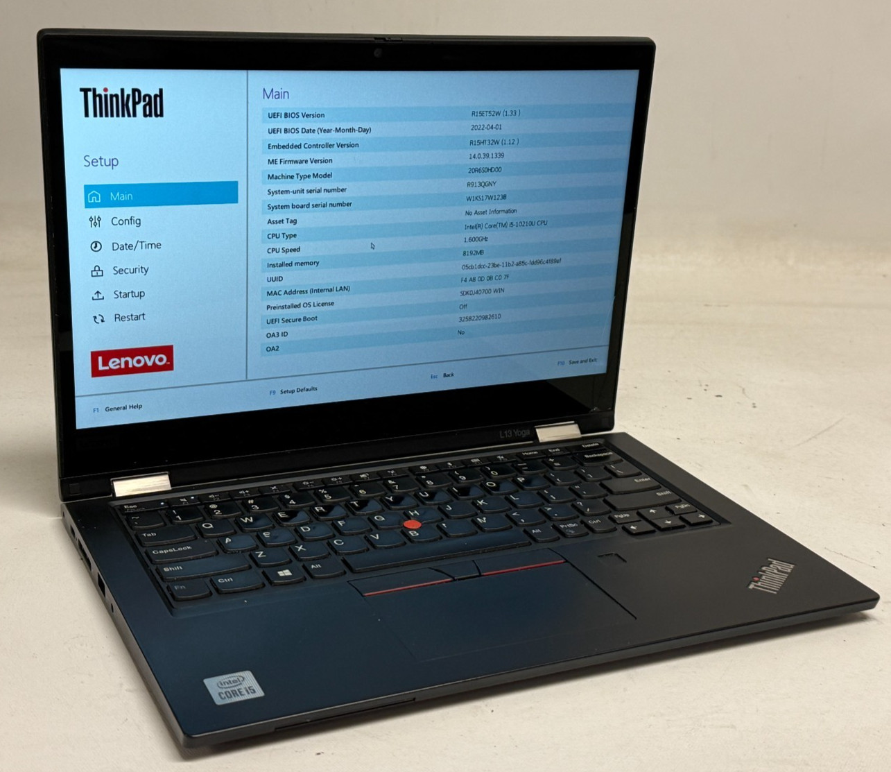 Lenovo ThinkPad L13 Yoga 2in1 13.3″ (i5-10210u – 8GB RAM – 256GB SSD – Win11H)