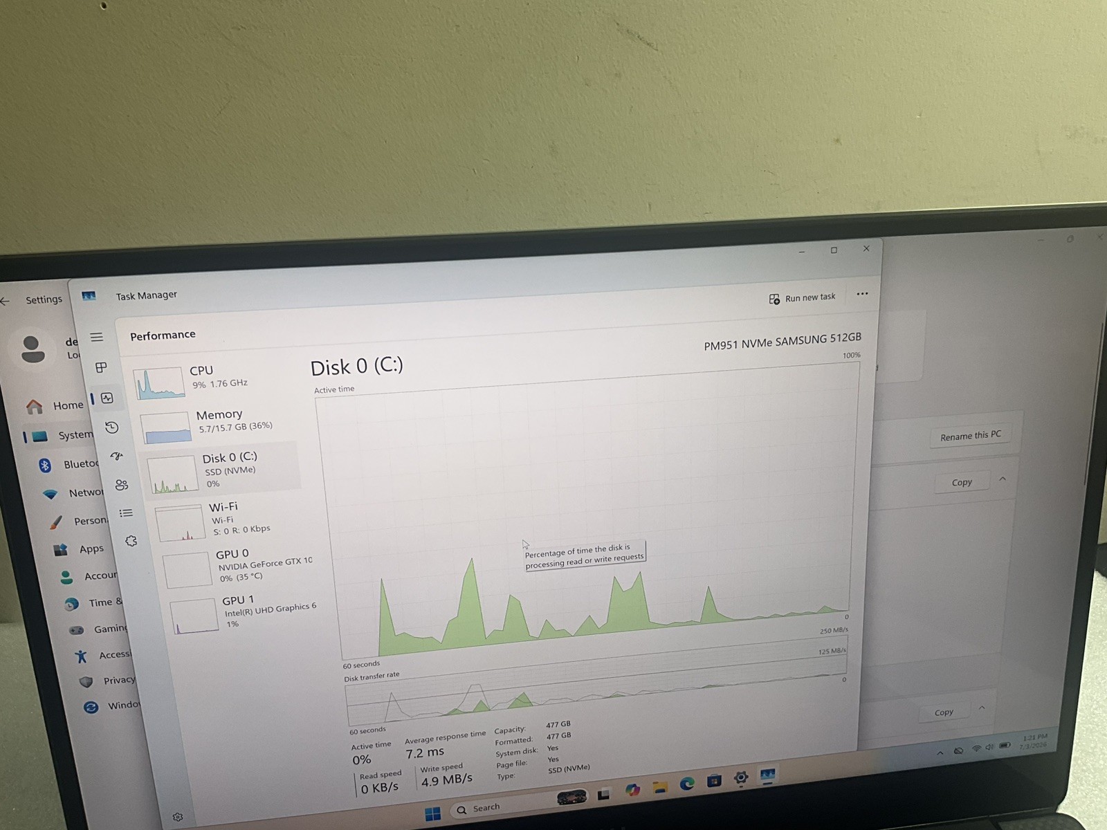 Dell XPS 15 9570 /TOUCH /i7-8750H CPU/16GB RAM/512GB SSD/GTX 1050TI/W11Home