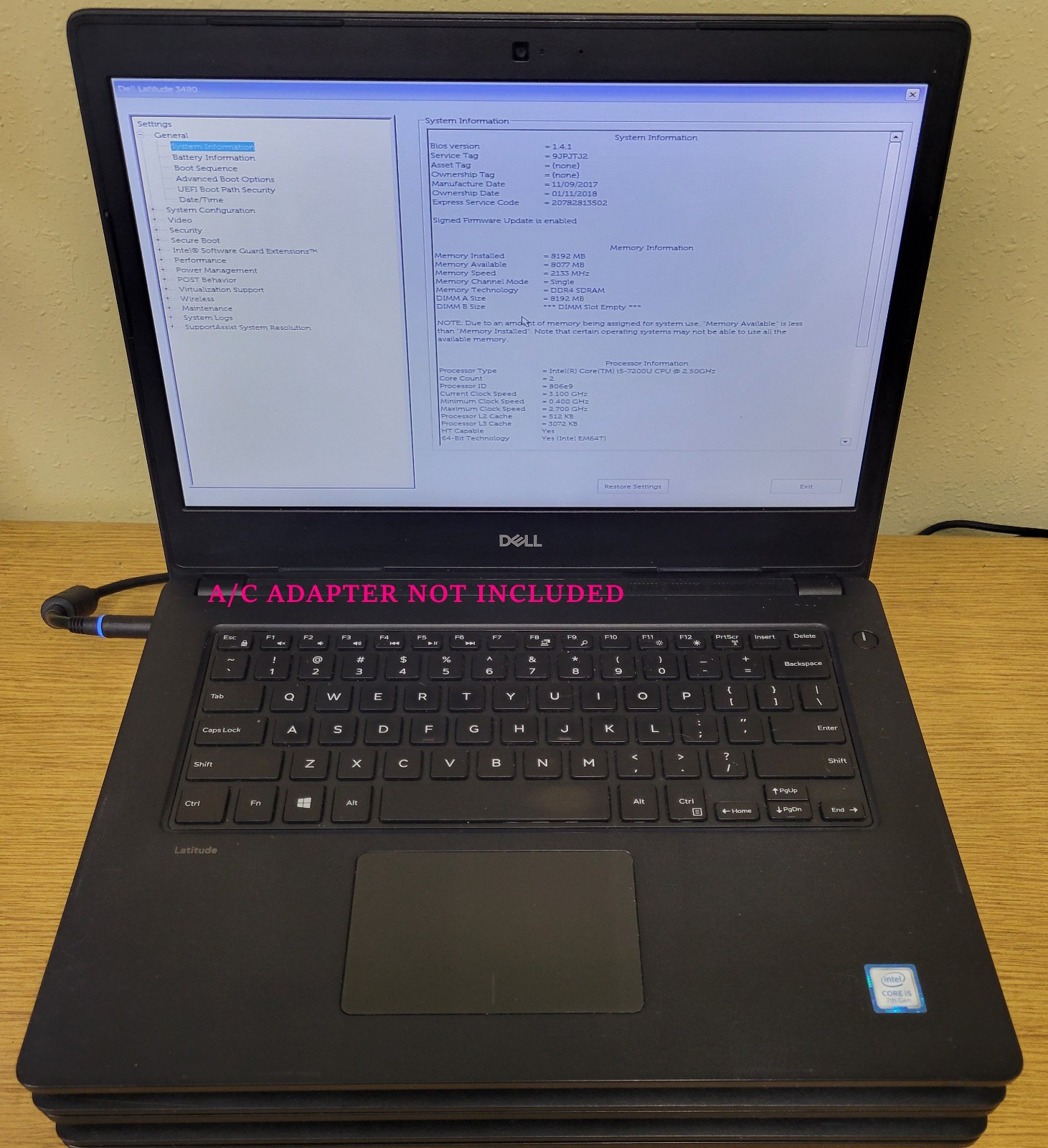 (Lot of 3)Dell Latitude 3480 i5/i7-7th Gen 2.5/2.6/2.7GHz 8GB DDR4 No OS/HDD/SSD