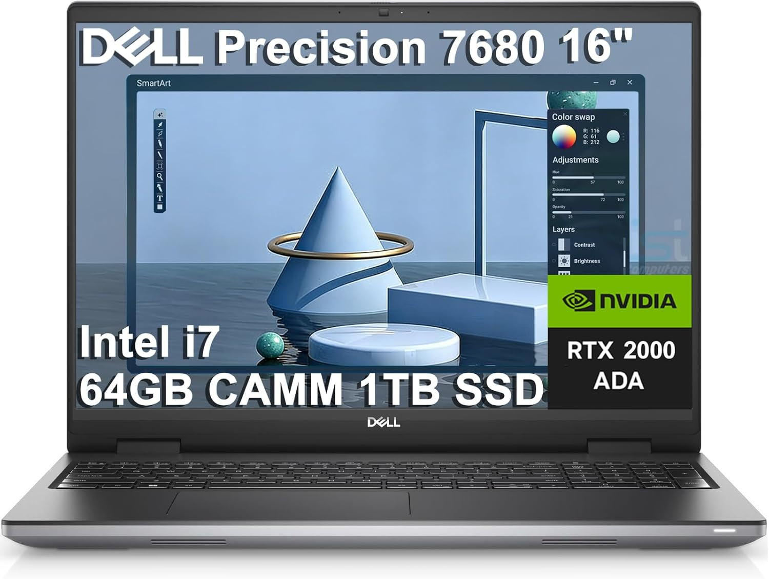Dell Precision 7000 7680 Mobile Workstation Laptop (NVIDIA RTX 2000 Ada 8GB, 16″