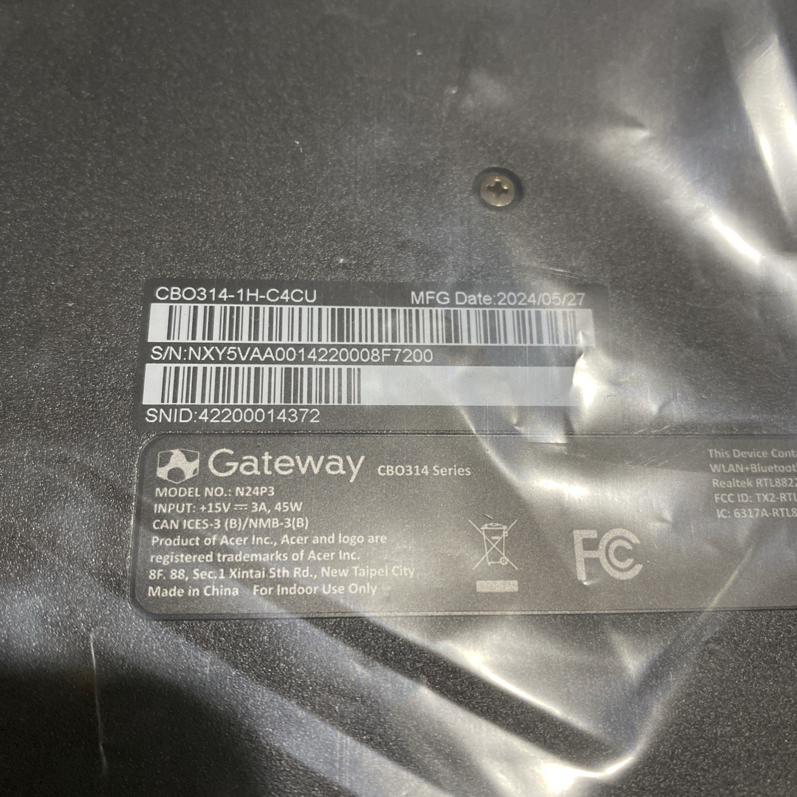 Acer Gateway Chromebook 314 CBO314-1H-C4CU 14″
