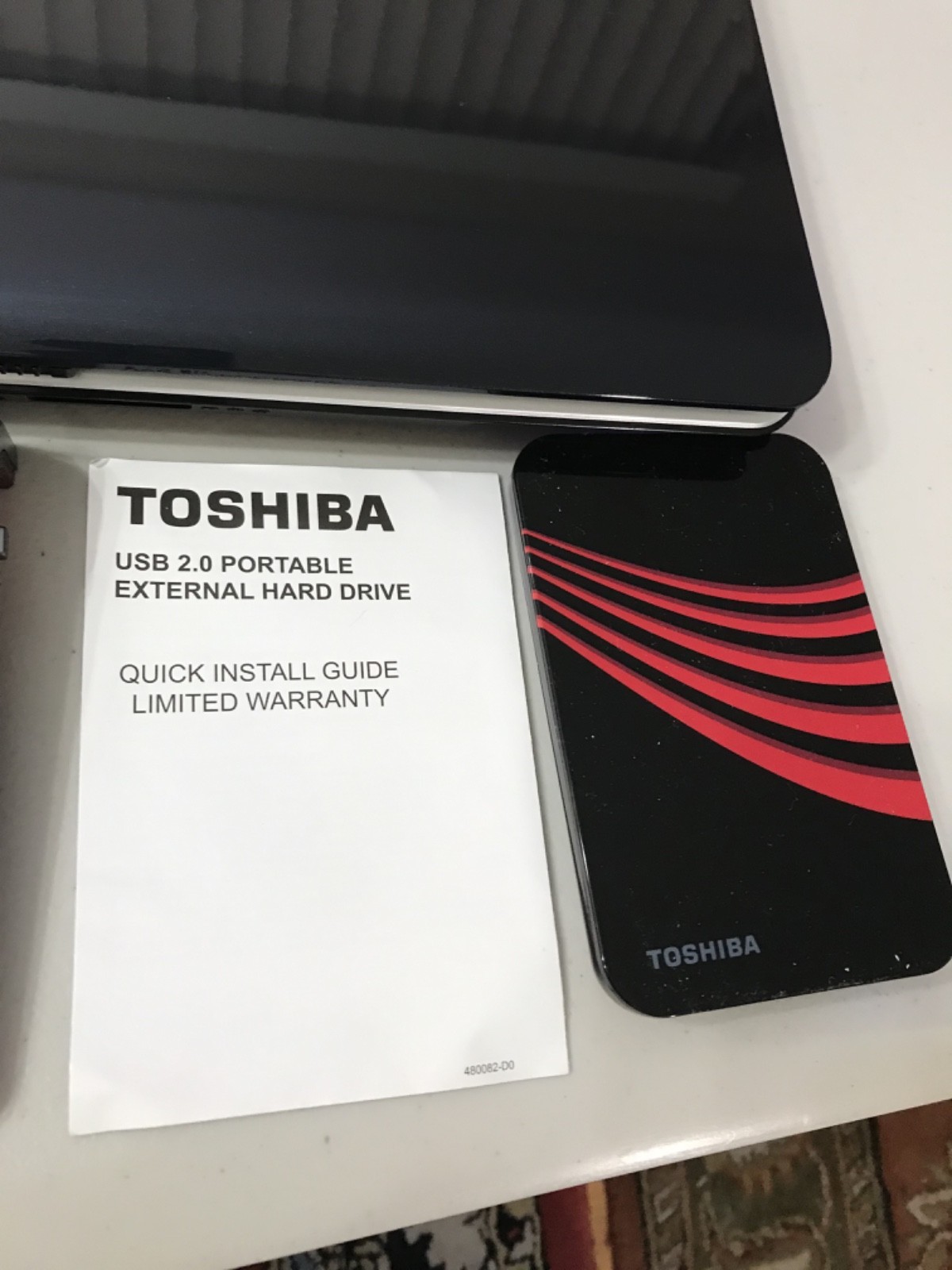 TOSHIBA SATELLITE LAPTOP/POWER CORD/EXTERNAL HARD DRIVE/WIRELESS # KEYPAD/+