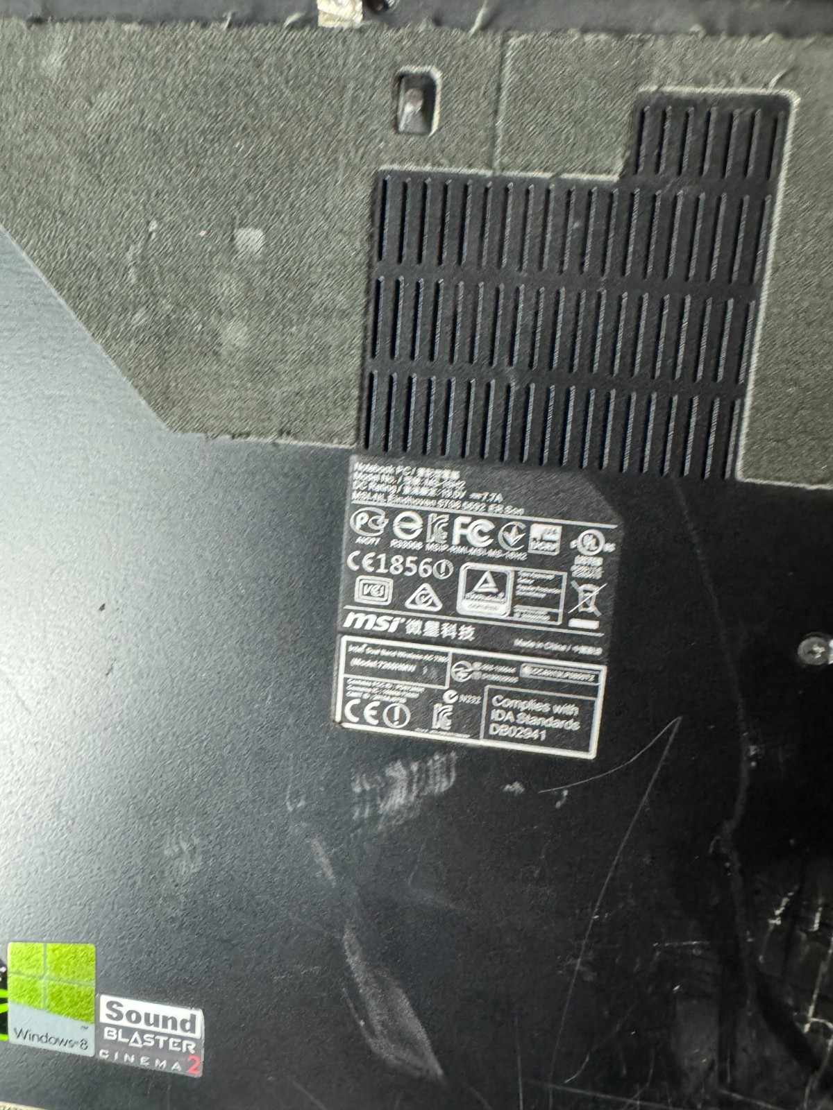 MSI Ghost Pro GS60 i7-4710HQ 8GB RAM 128GB SSD Laptop *READ #5546