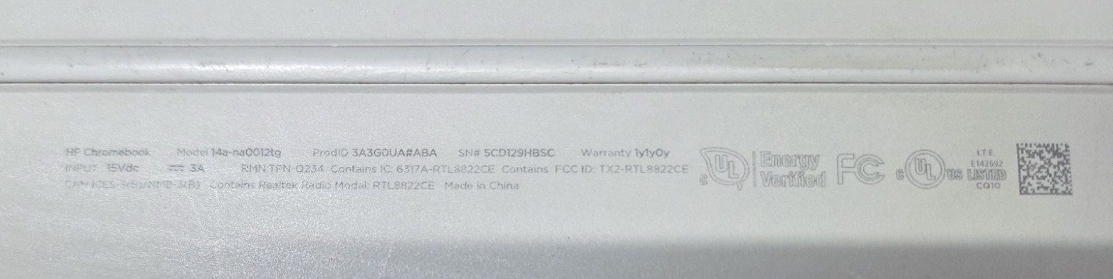 HP CHROMEBOOK 14A-NA0012FG 3A3G0UA#ABA N4020 1.1GHZ 4GB RAM/32GB SSD