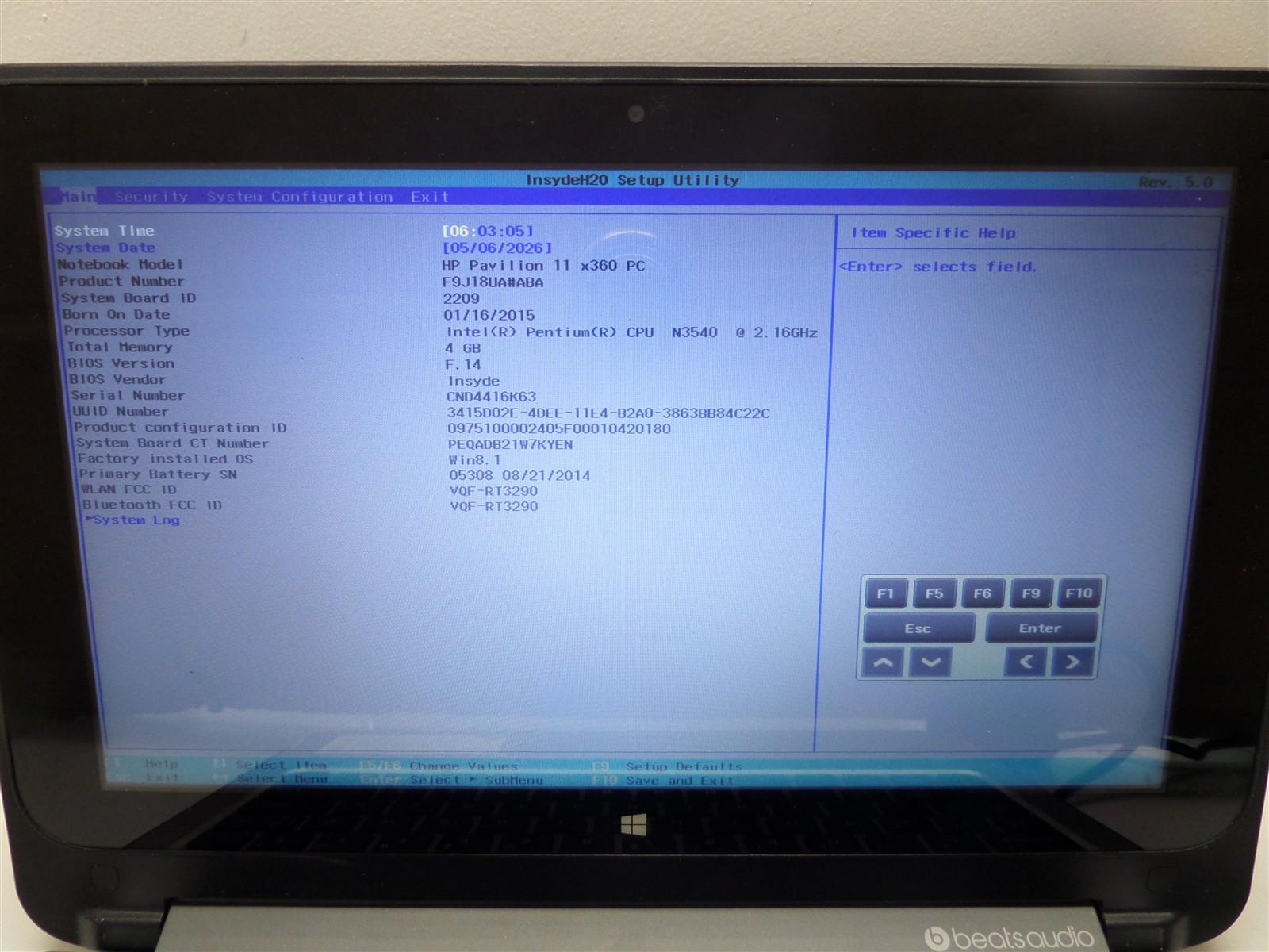 HP Pavilion x360 11-n010dx N3540 2.16GHz 4GB RAM 500GB HDD Win8.1 – Bad Batt.