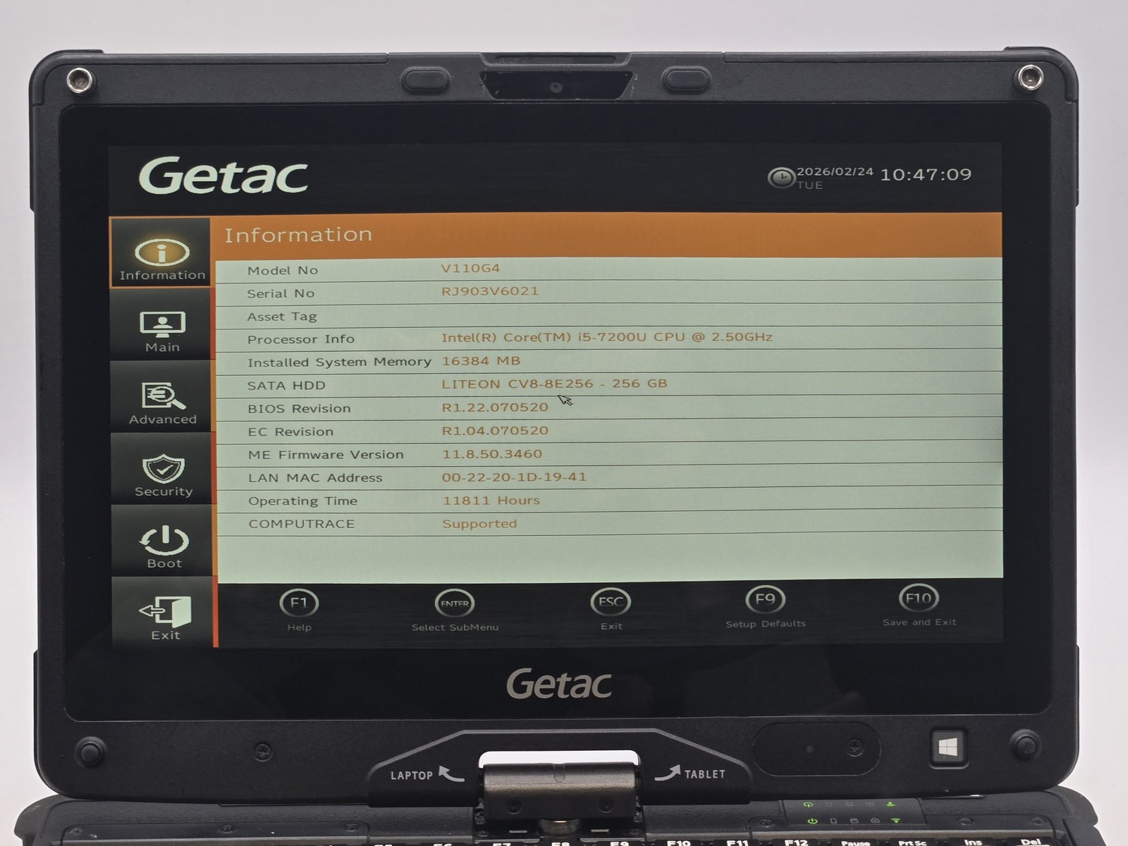 Getac V110G4 2-in-1 11″ HD Touch I5-7200U 256GB SSD 16GB W10P Webcam *READ*