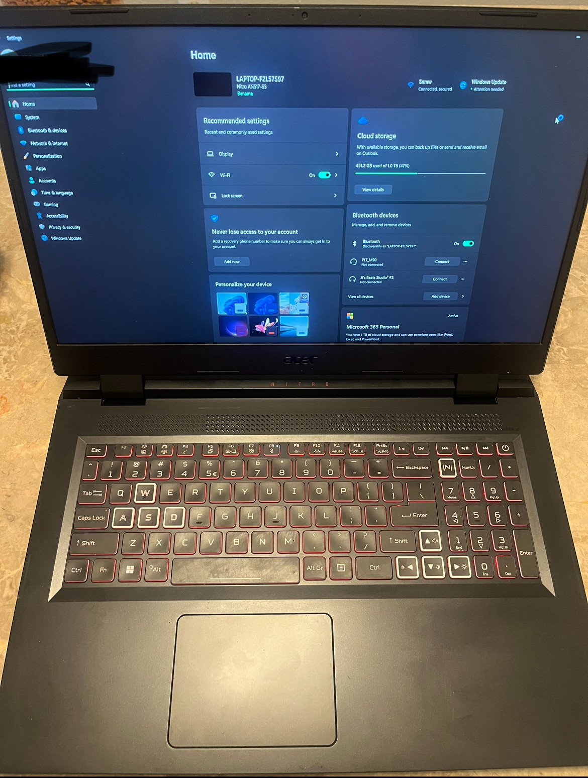 Acer Nitro 5 17.3″ 144Hz IPS RTX 3050 Intel i5-12450H 2GHz 8GB DDR4 512GB SSD