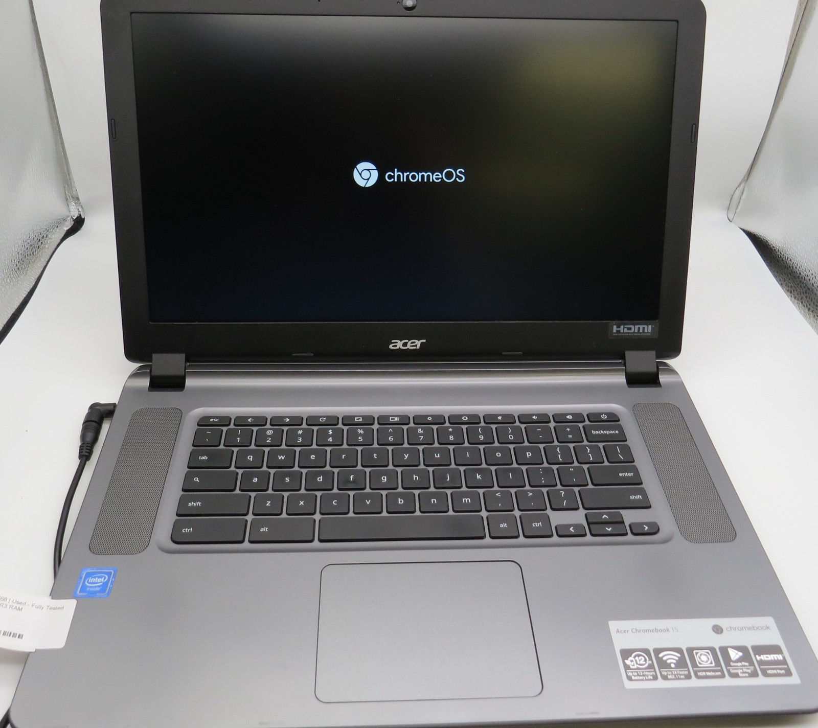 Acer Chromebook 15-15.6″- Celeron-N3060@1.6GHz-2GB RAM-16GB internal-NO OS- READ
