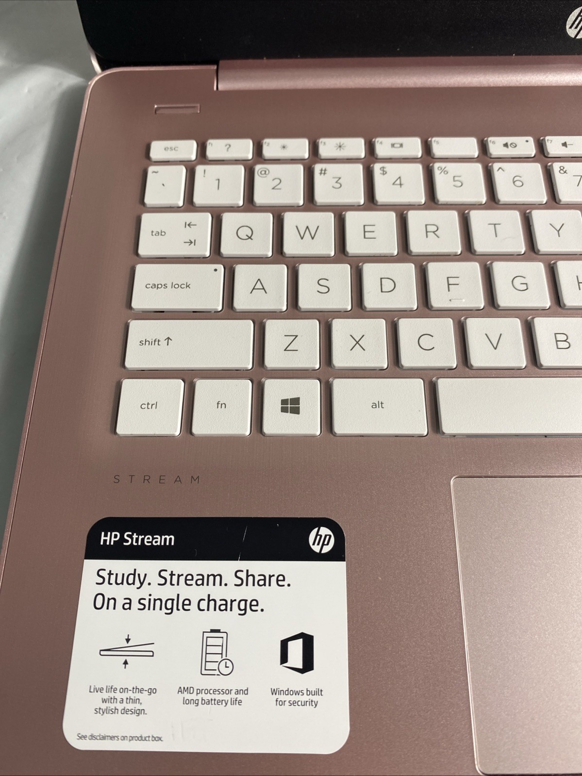 HP Stream Laptop 8GB RAM 32GB SSD – No Box – No Cable