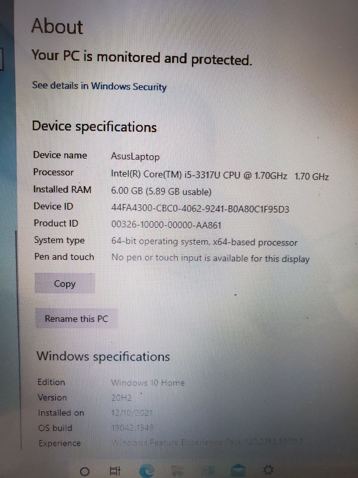 ASUS VivoBook S405CA-RH51 Intel Core i5 3317U 1.70GHz 6GB RAM 480GB SSD 14.1″