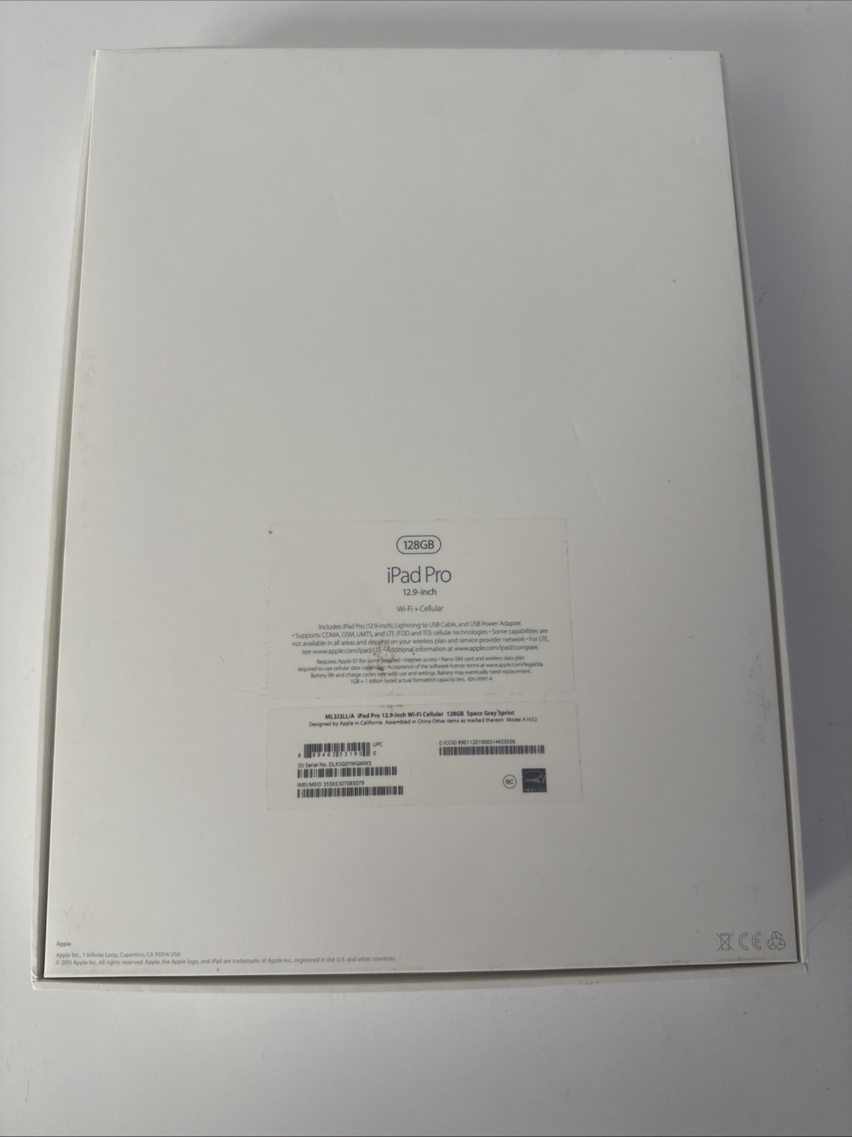 Apple iPad Pro 12.9″ 1st Gen 128GB Silver Wi-Fi w/ Box & Manual – Works