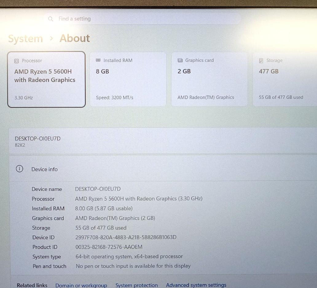 Lenovo IdeaPad Gaming 3 15ACH6 15.6″ (512GB SSD, Ryzen 5, 8GB RAM) – FF, *COND*