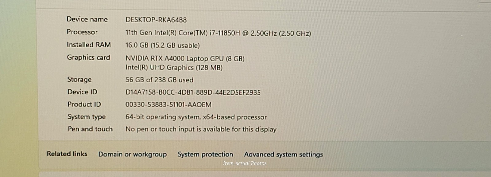 DELL PRECISION 7760 i7-11850H 16GB RAM 256gb SSD RTX A4000 11 Pro