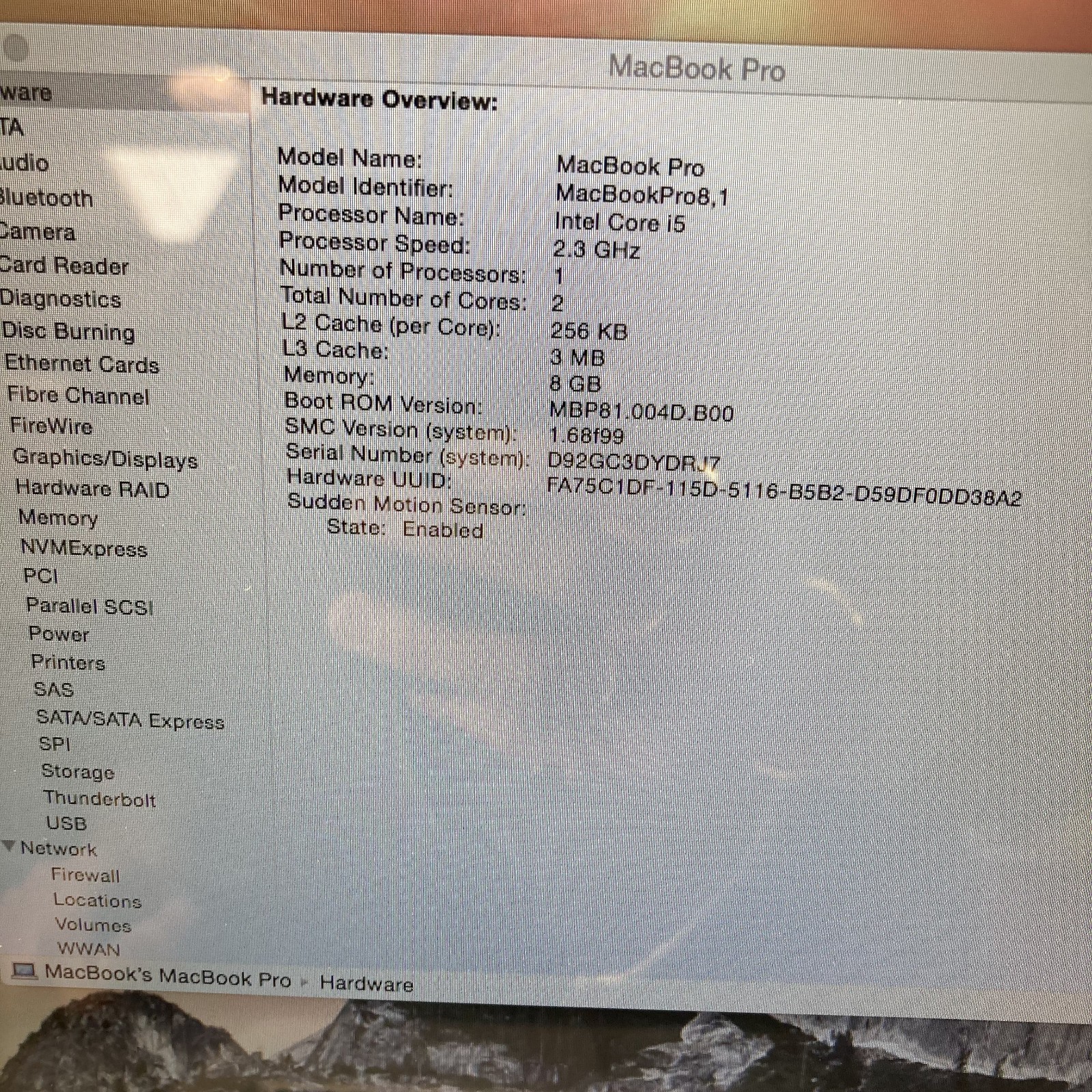 Apple MacBook Pro 13″ A1278 i5-2415M 2.3GHz 8GB RAM 750GB HDD MacOs Yosemite