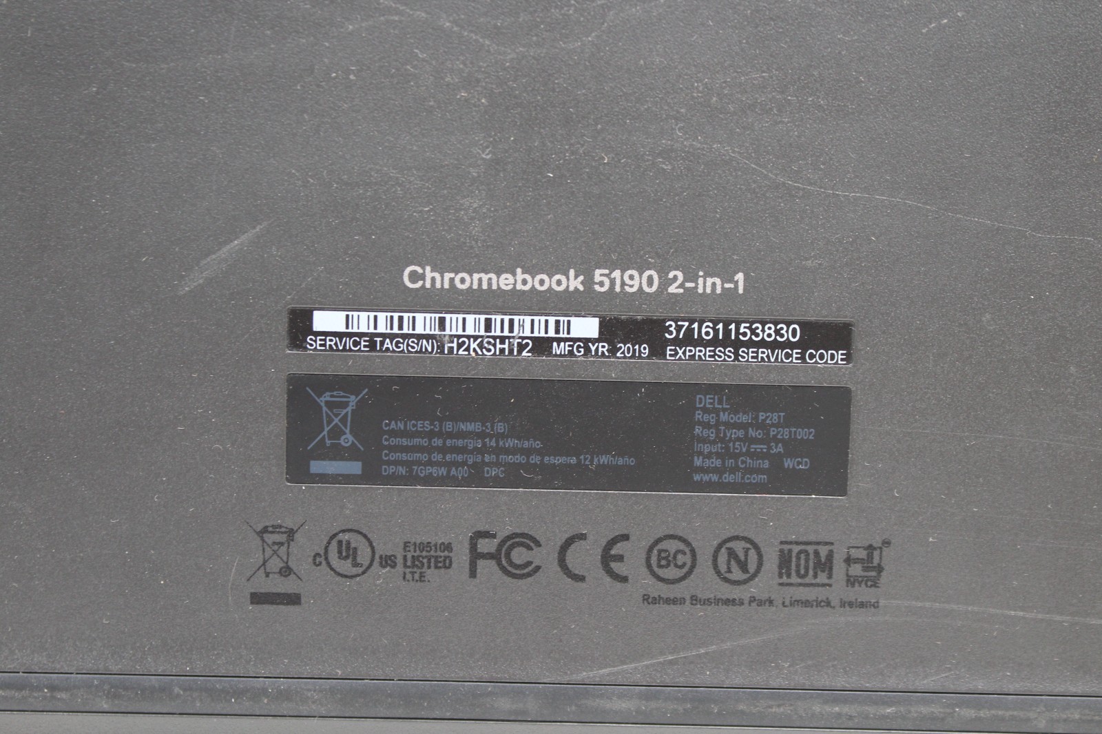 Lot Of 11 Dell Chromebook 5190 2-in-1 P28T Celeron 4GB N3450 Black- DEFECTIVE