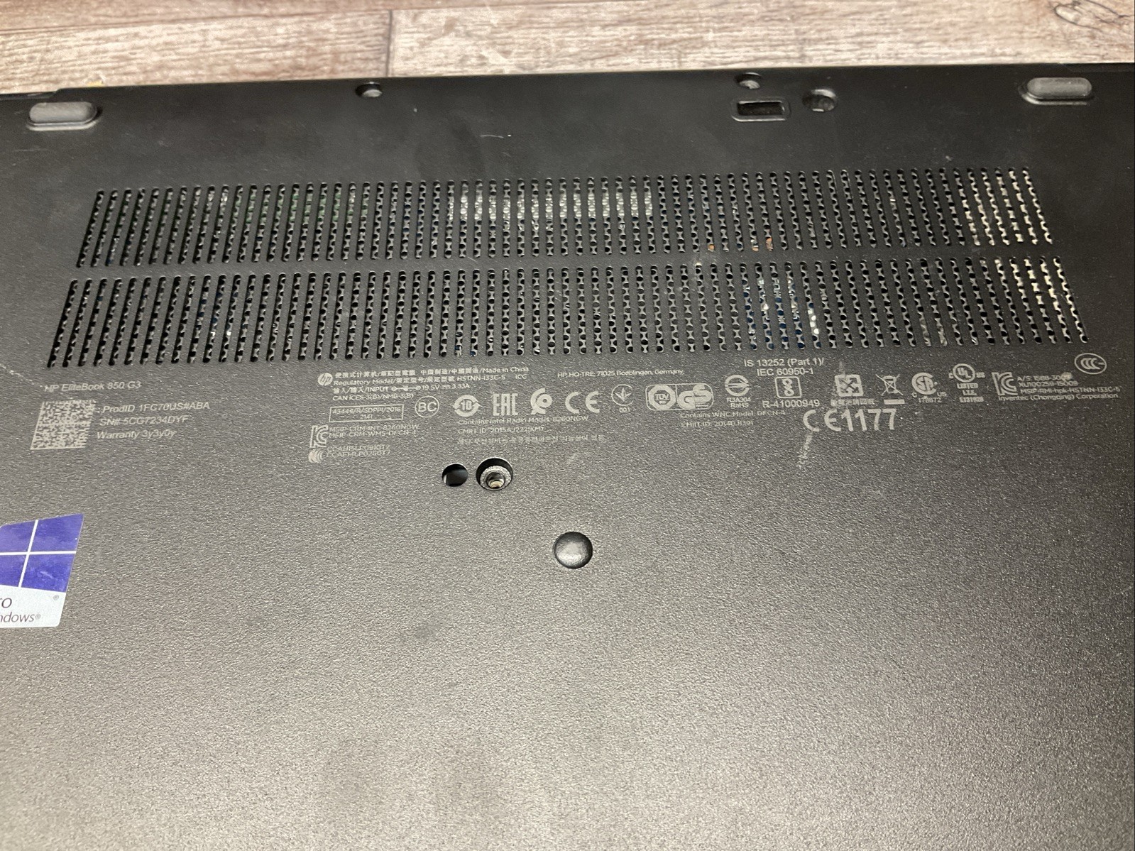 HP EliteBook 850 G3 / Intel Core i7 6th Gen / BIOS Unlocked / Parts Repair / T15