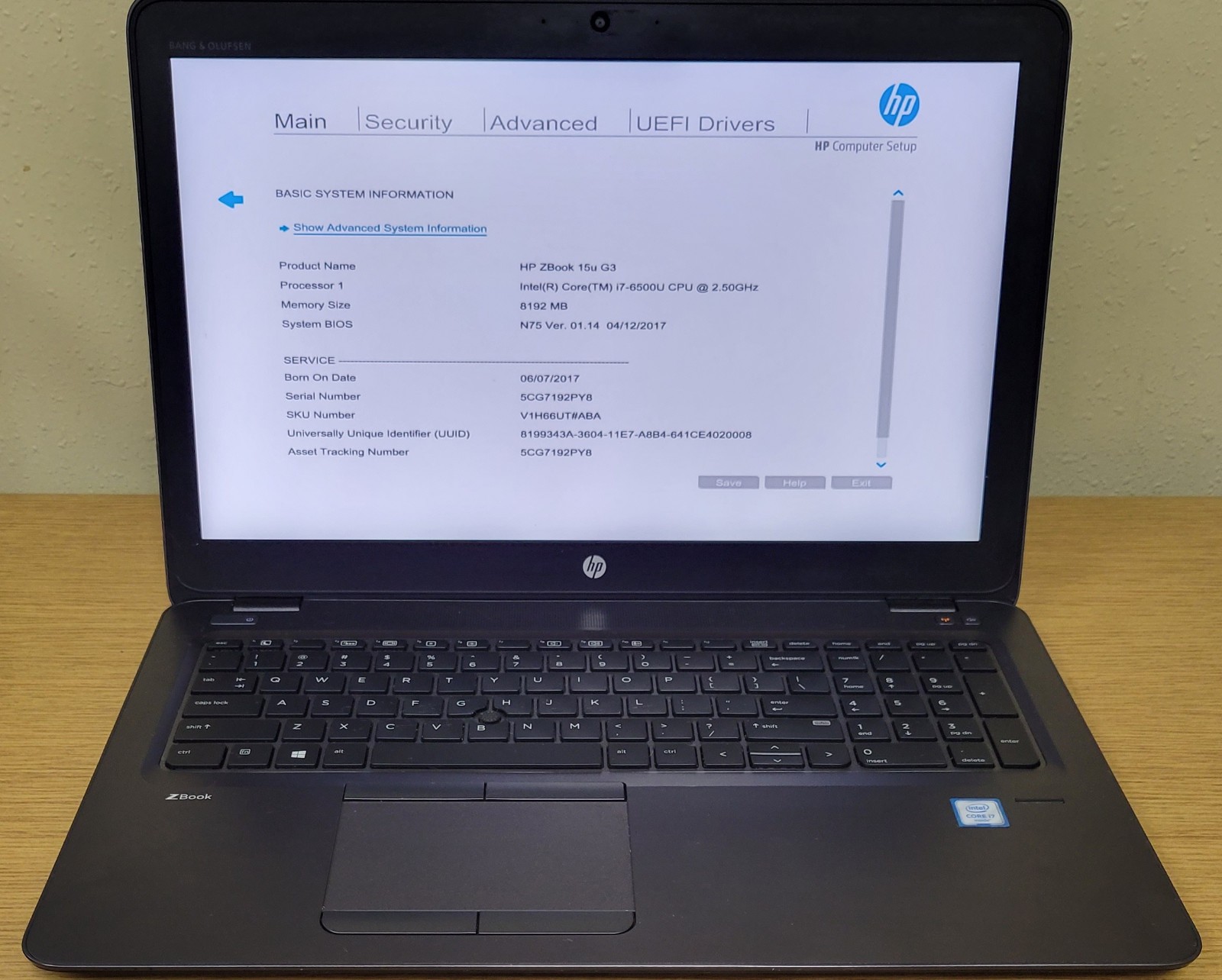 HP ZBook 15u G3 i7-6500U 2.50GHz 8GB 4K Radeon R7 M350 No OS/SSD/HDD