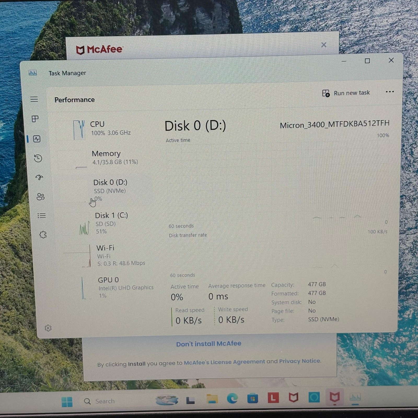 Lenovo IdeaPad 1 15IJL7 Intel Pentium Silver N6000 512GB 36GB Blue