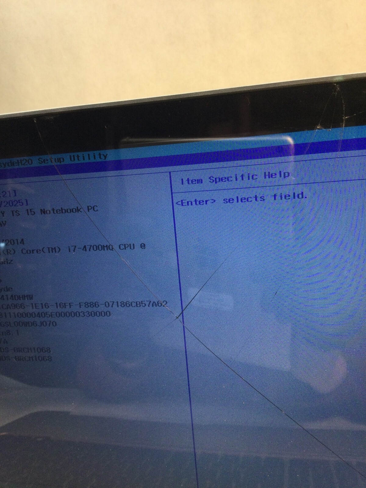 HP Envy TS 15 15″ Intel Core i7 4th Gen. -BROKEN TOUCHSCREEN/HINGE – MZ