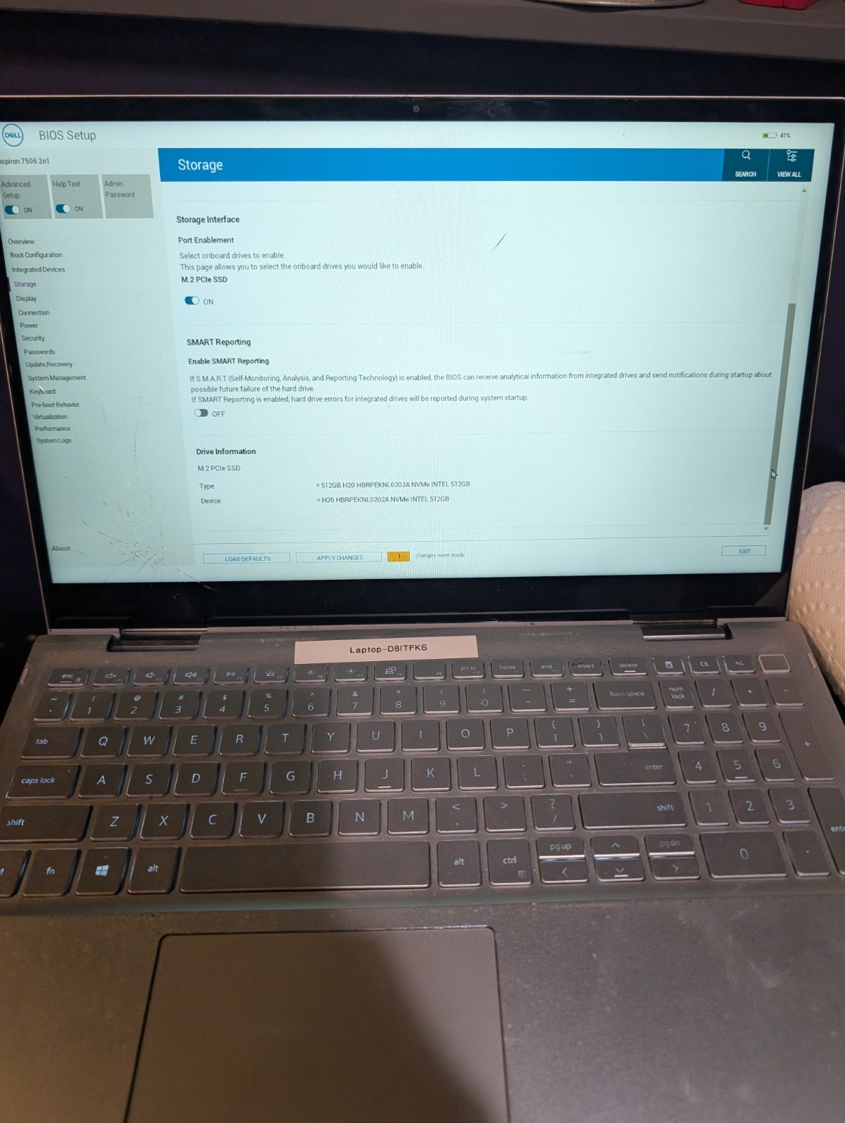 Dell Inspiron 15.5″ 7506 2 in 1 i5-11th Gen 12GB Ram 512GB SSD See Notes w/AC