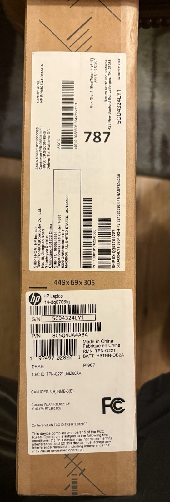 HP Laptop 14-dq0706tg 14″ Intel Celeron 4GB 64GB eMMC Win 11 Black
