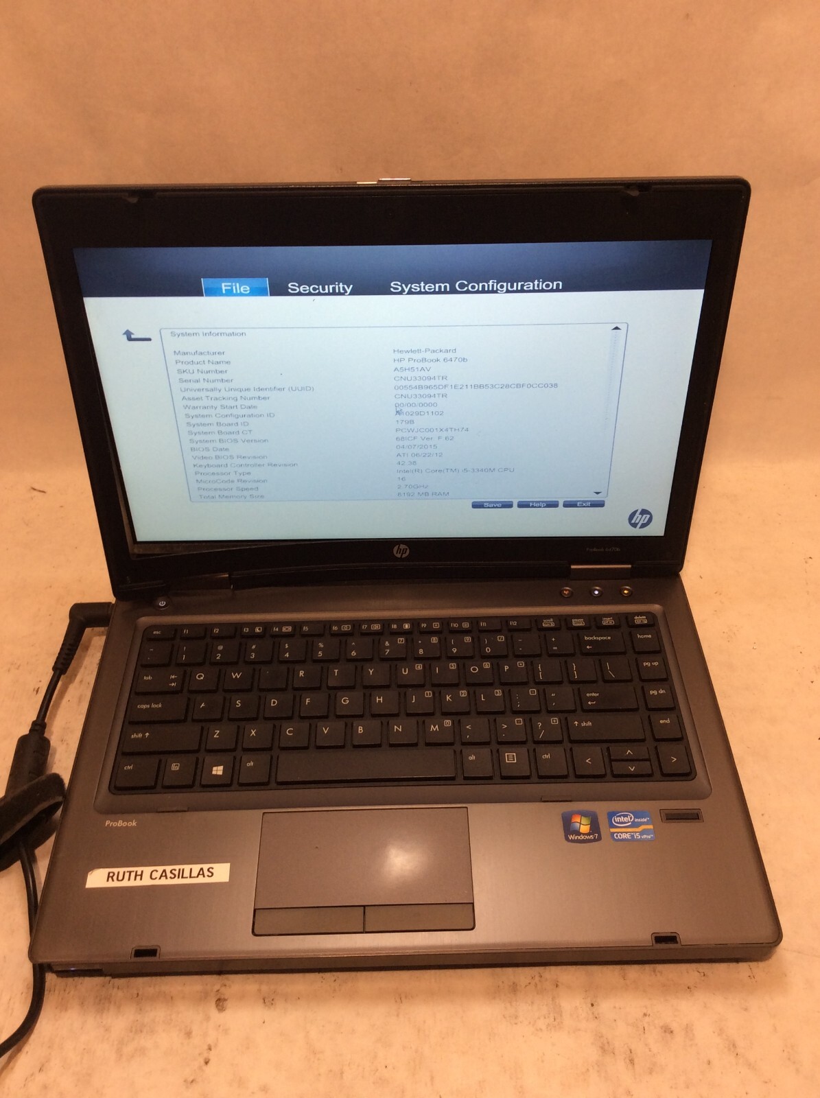 HP ProBook 6470b Laptop 14″ Intel Core i5 3rd Gen DAMAGED -PP