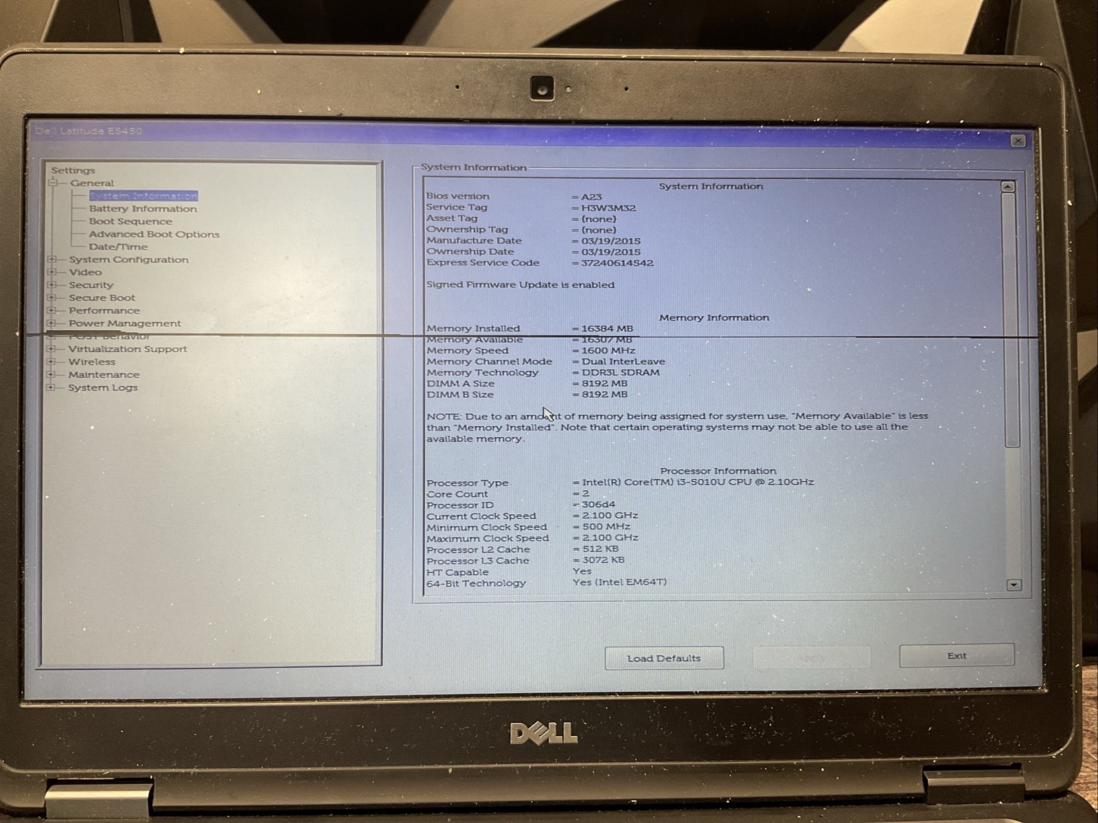 Dell Latitude E5450 / Laptop Notebook PC / P10