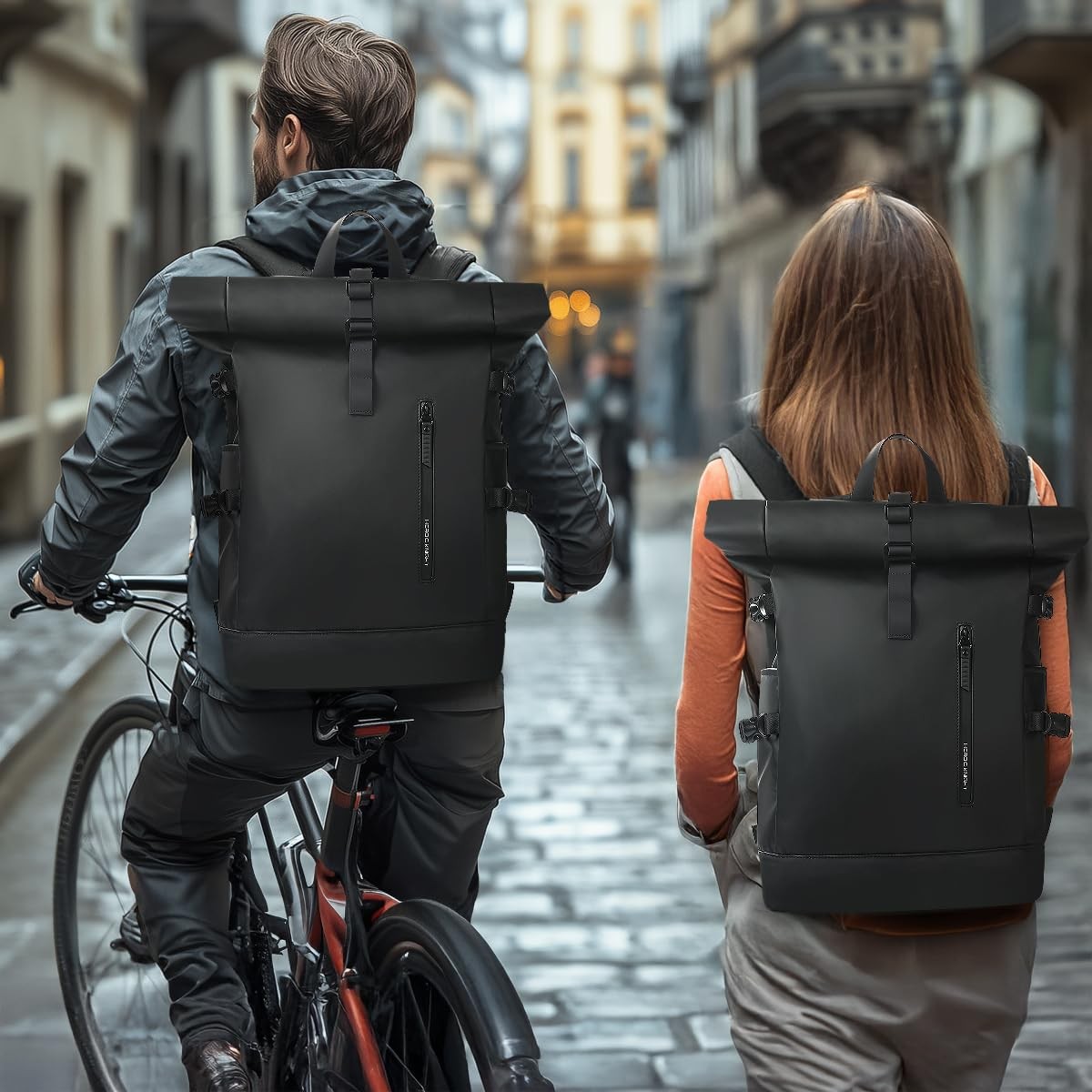 HEROIC KNIGHT Rolltop 15.6″ Waterproof Laptop Backpack with USB Charge Port