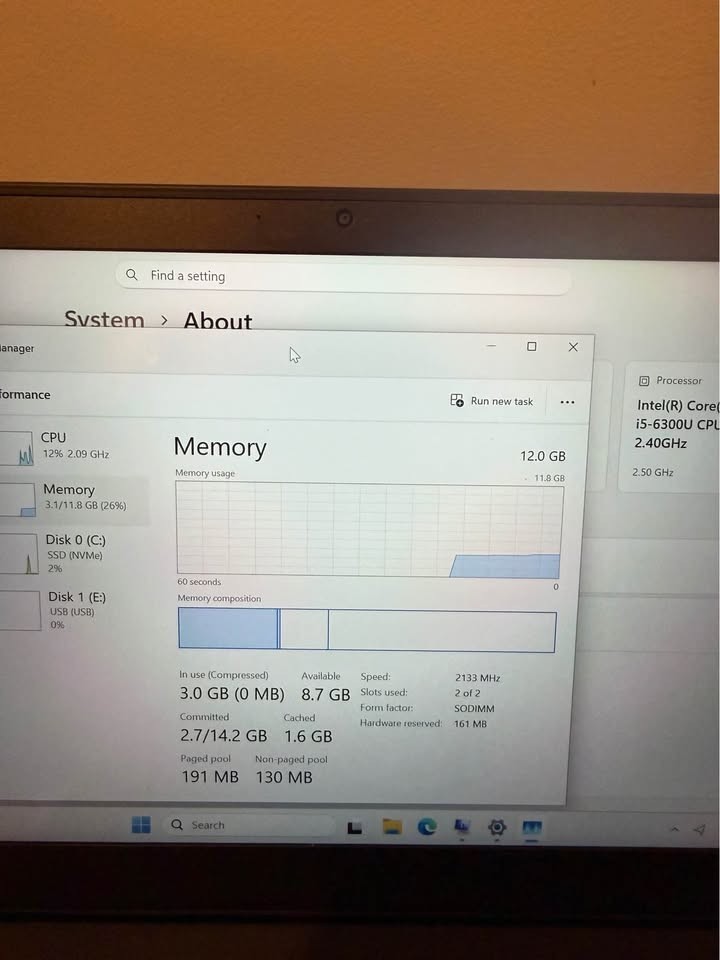 Lenovo ThinkPad T470s Laptop i5 12GB RAM 238GB Storage