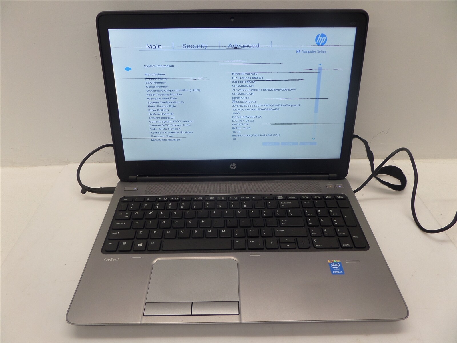 HP ProBook 650 G1 15.6″ Laptop w/ i5-4210M 2.6GHz CPU 8GB RAM – Lines On Screen