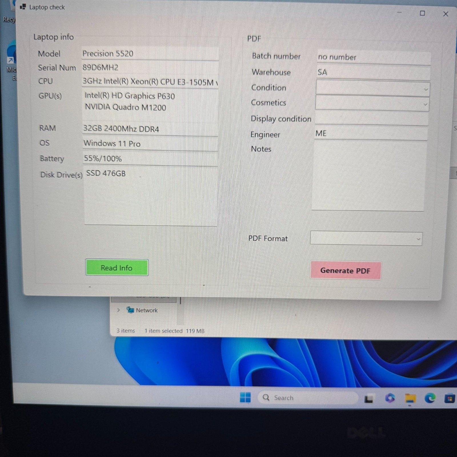Dell Precision 5520 Xeon E3-1505M 32GB RAM 512GB SSD Quadro M1200 Win 11 Read