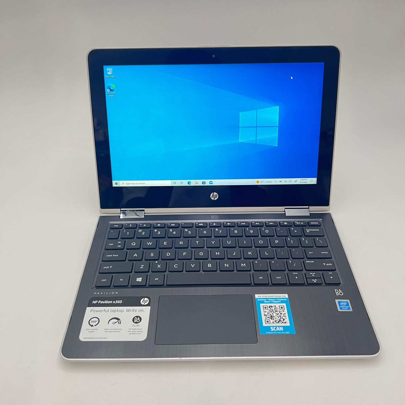 HP Pavilion x360 11m-ad113dx 11″ Laptop Intel Pentium 4GB RAM 500GB Silver